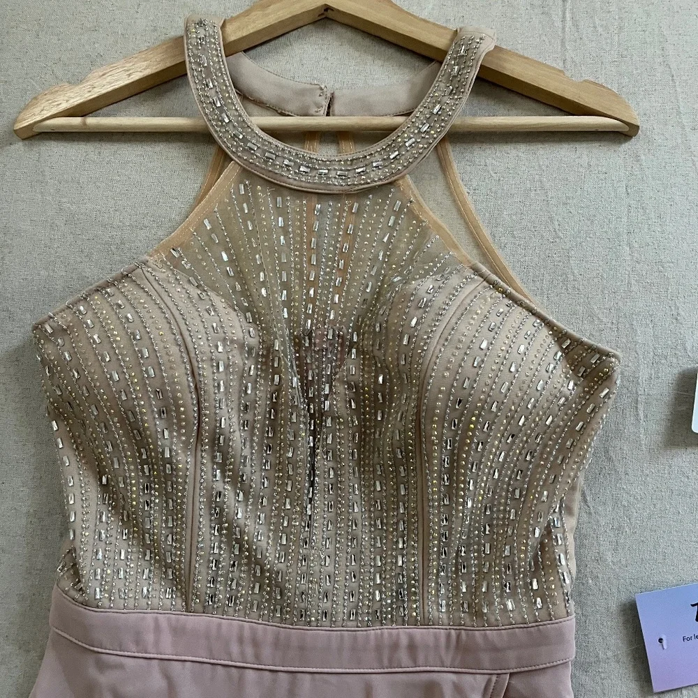 Long Dusty Blush Pink Prom Dress by PromGirl - Picture 3 of 12